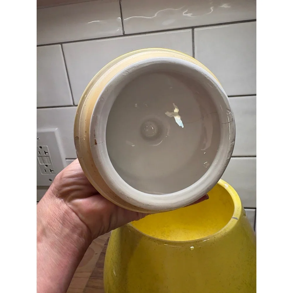 Vintage Mid Century Ceramic Kitchen Canister Jar with‎ Lid Stampled & Numbered
